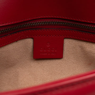 GG Marmont Medium Flap Bag Red Matelasse Leather
