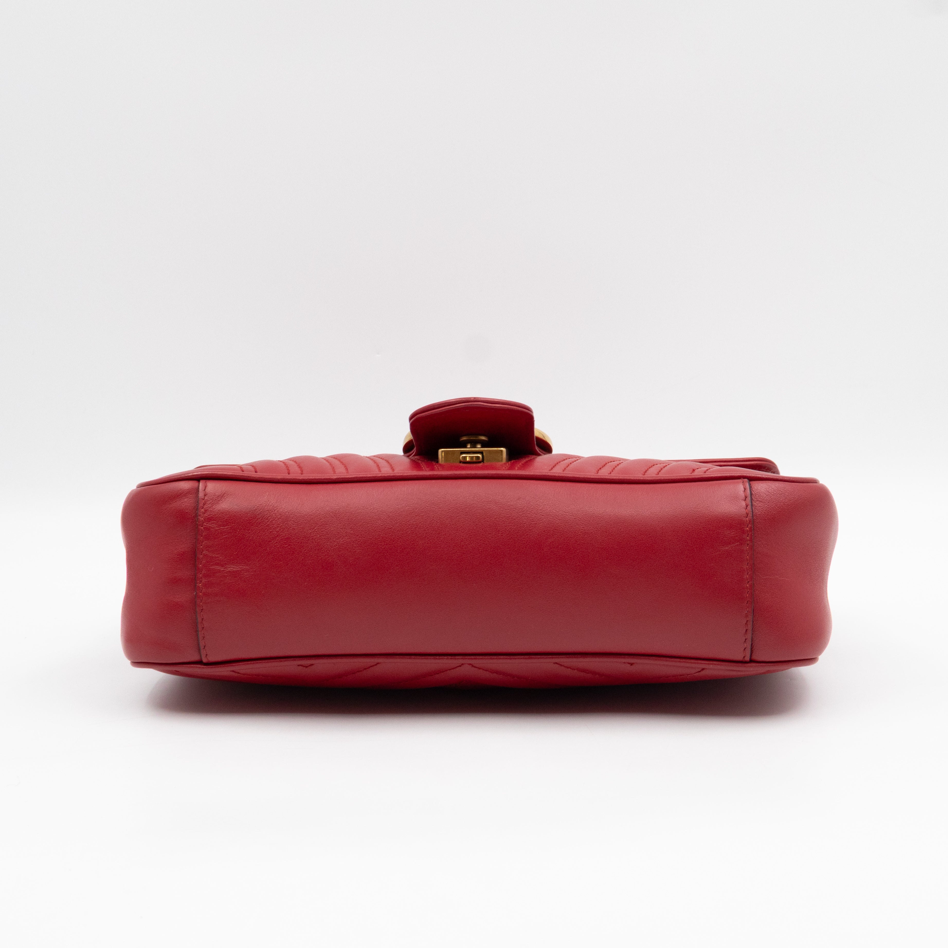 GG Marmont Medium Flap Bag Red Matelasse Leather