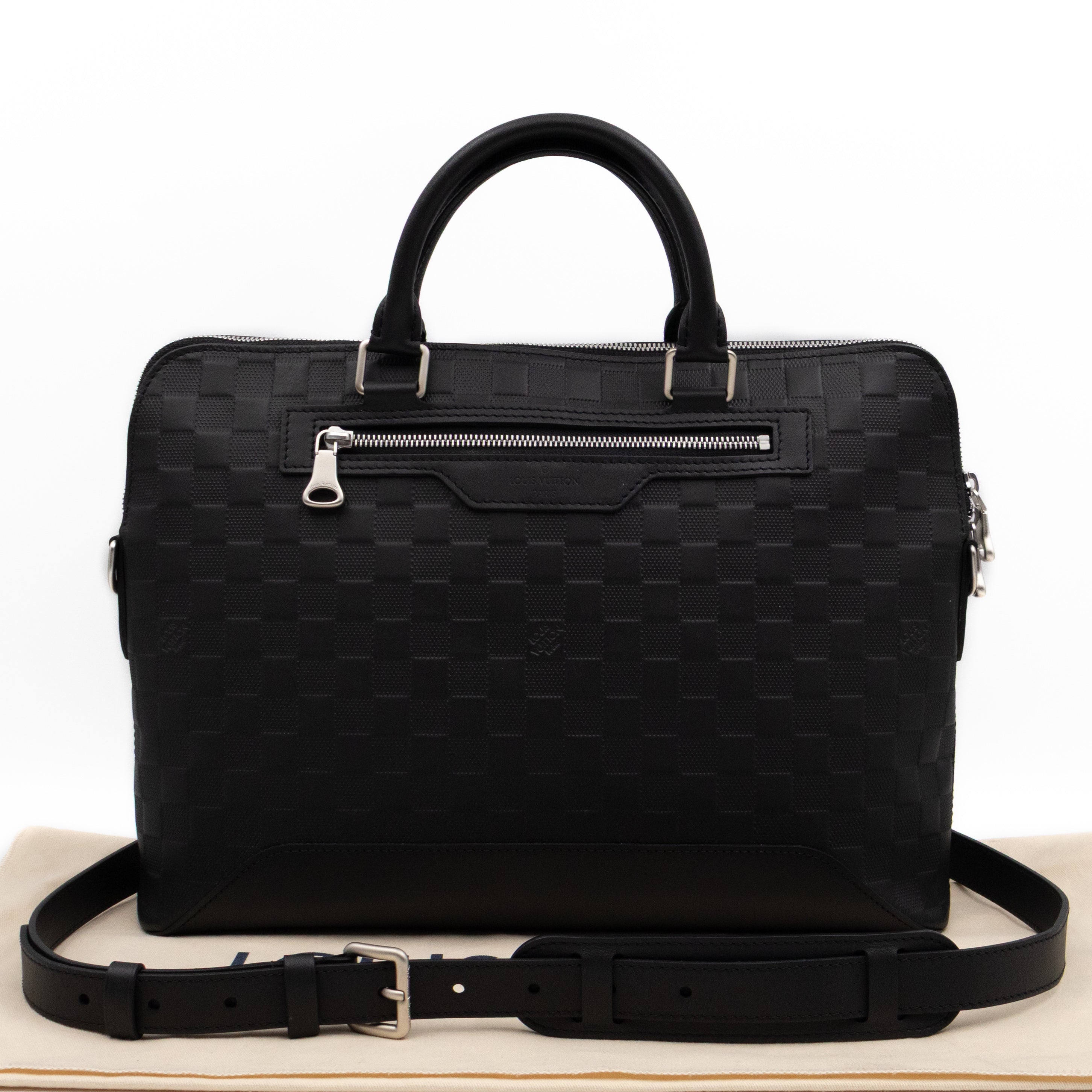 Avenue Soft Briefcase Black Damier Infini Leather
