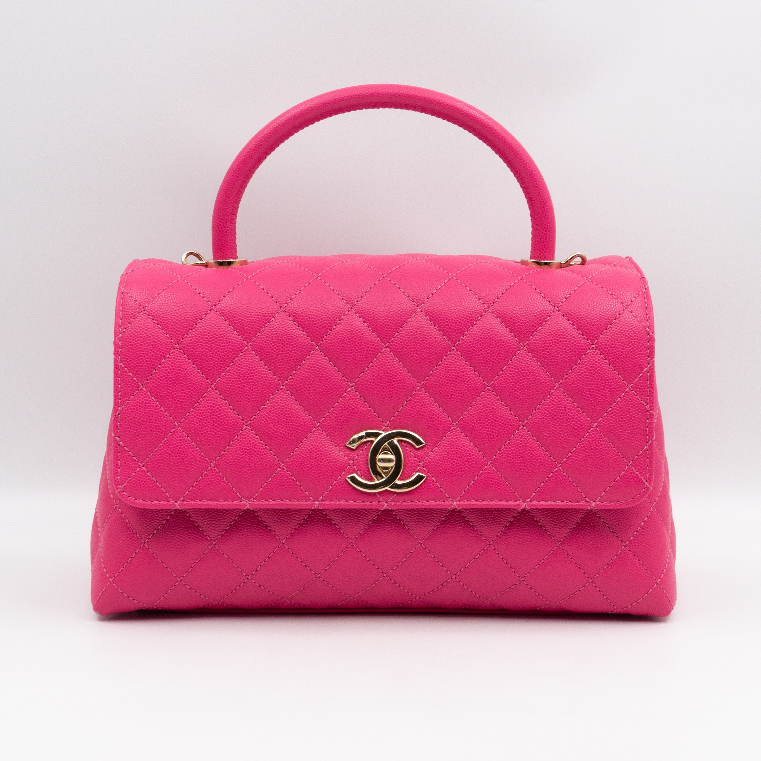 Coco Handle Pink Caviar Leather