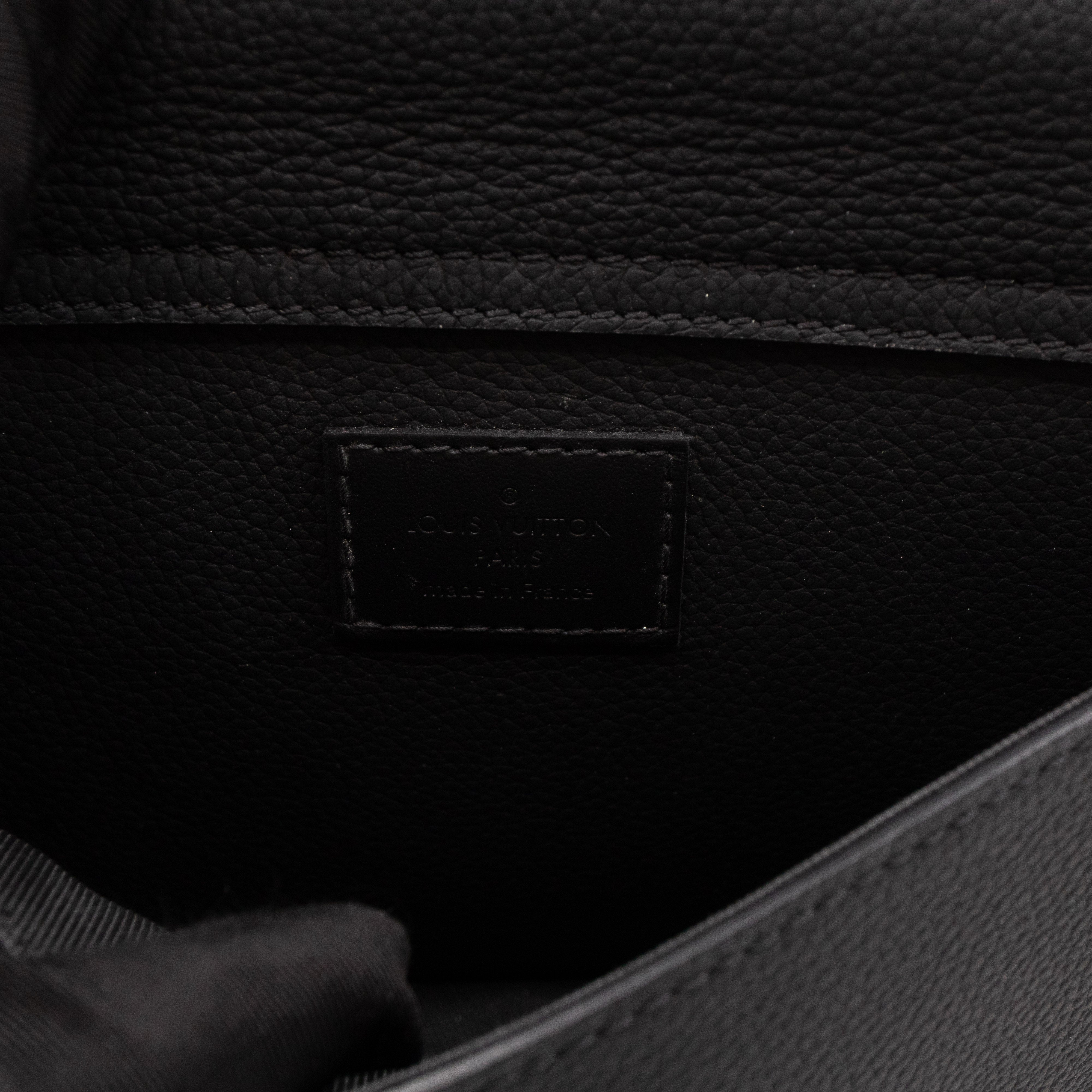 LV Aerogram Takeoff Sling Bag Black Leather
