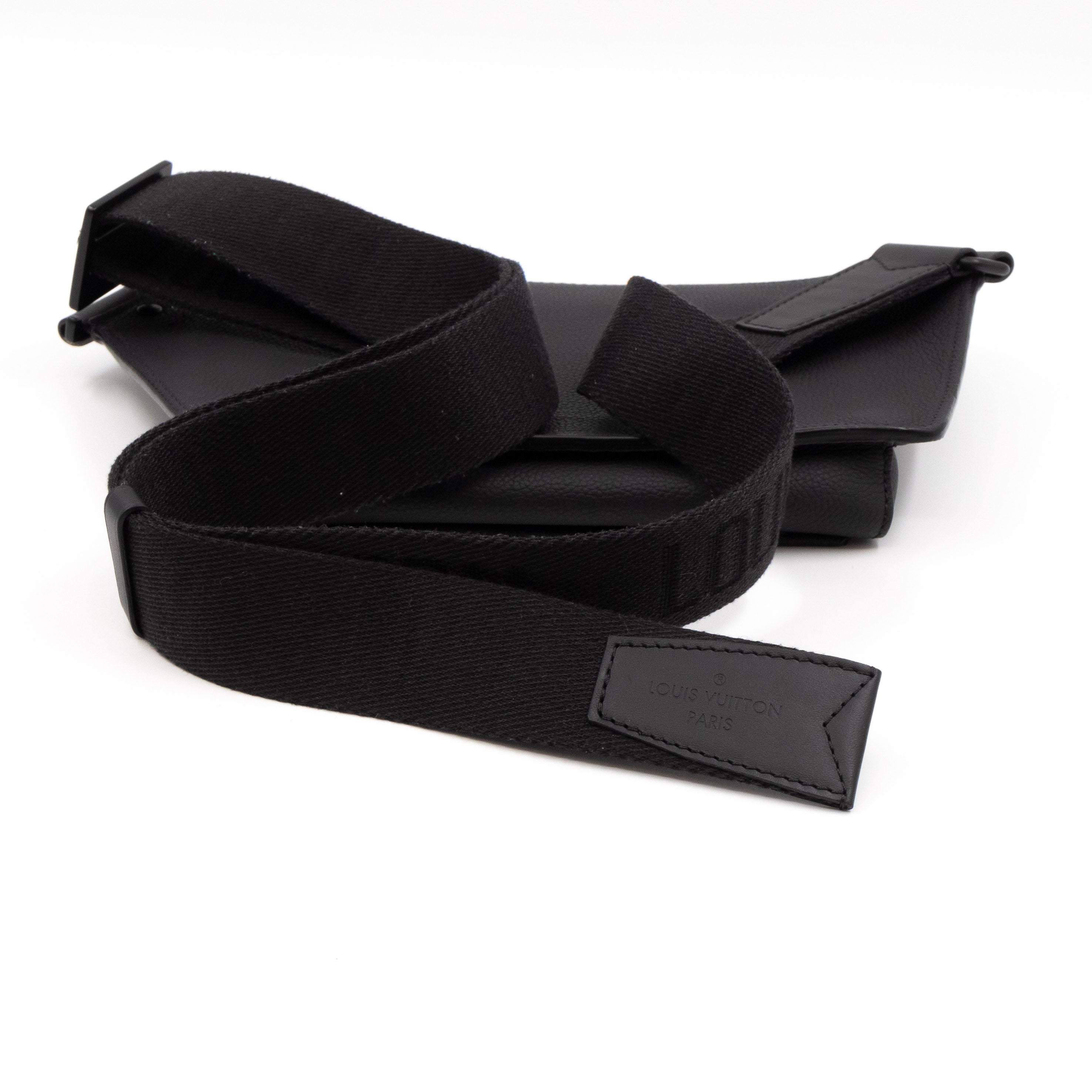 LV Aerogram Takeoff Sling Bag Black Leather