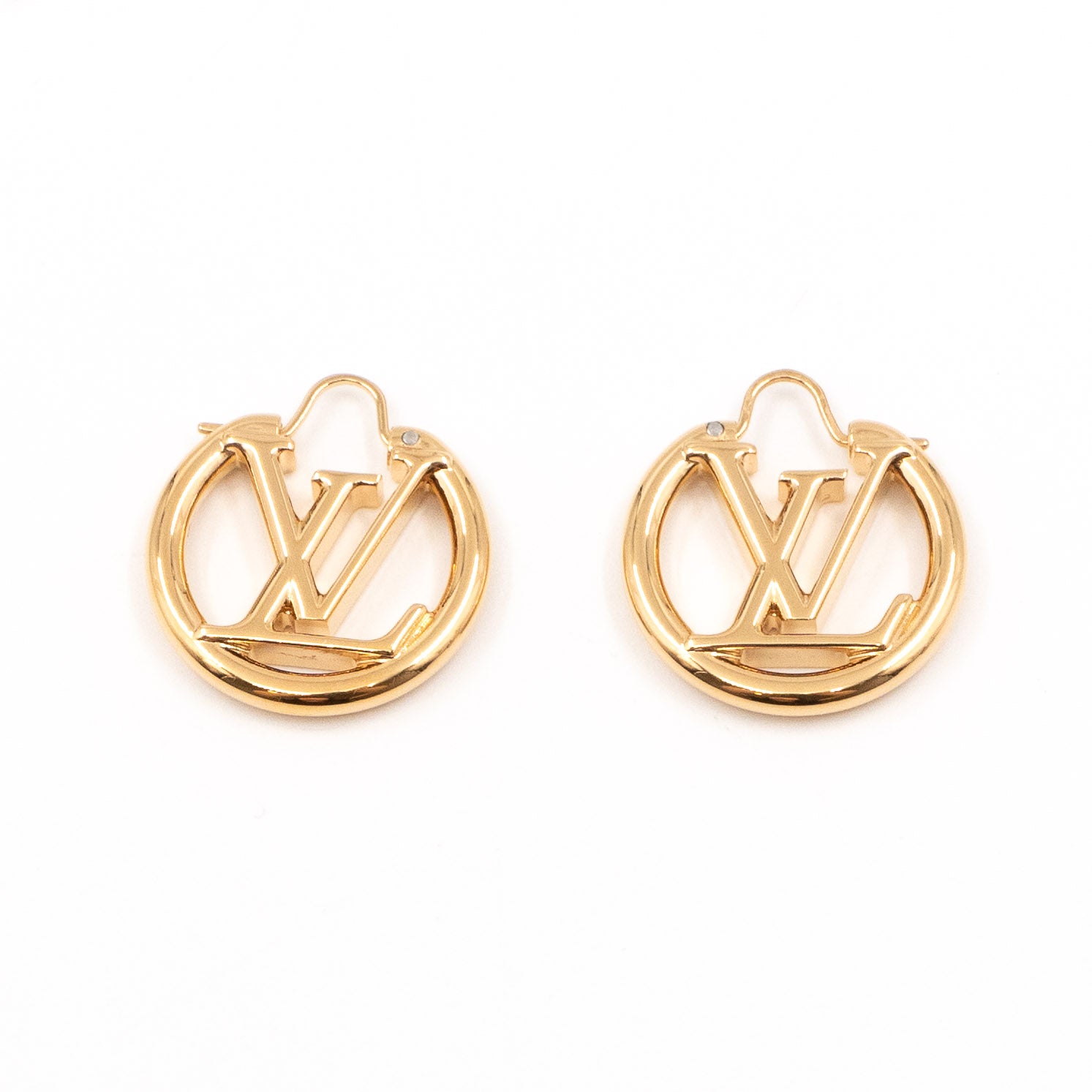 Louis Vuitton Louise PM Earrings - Brass Hoop, Earrings