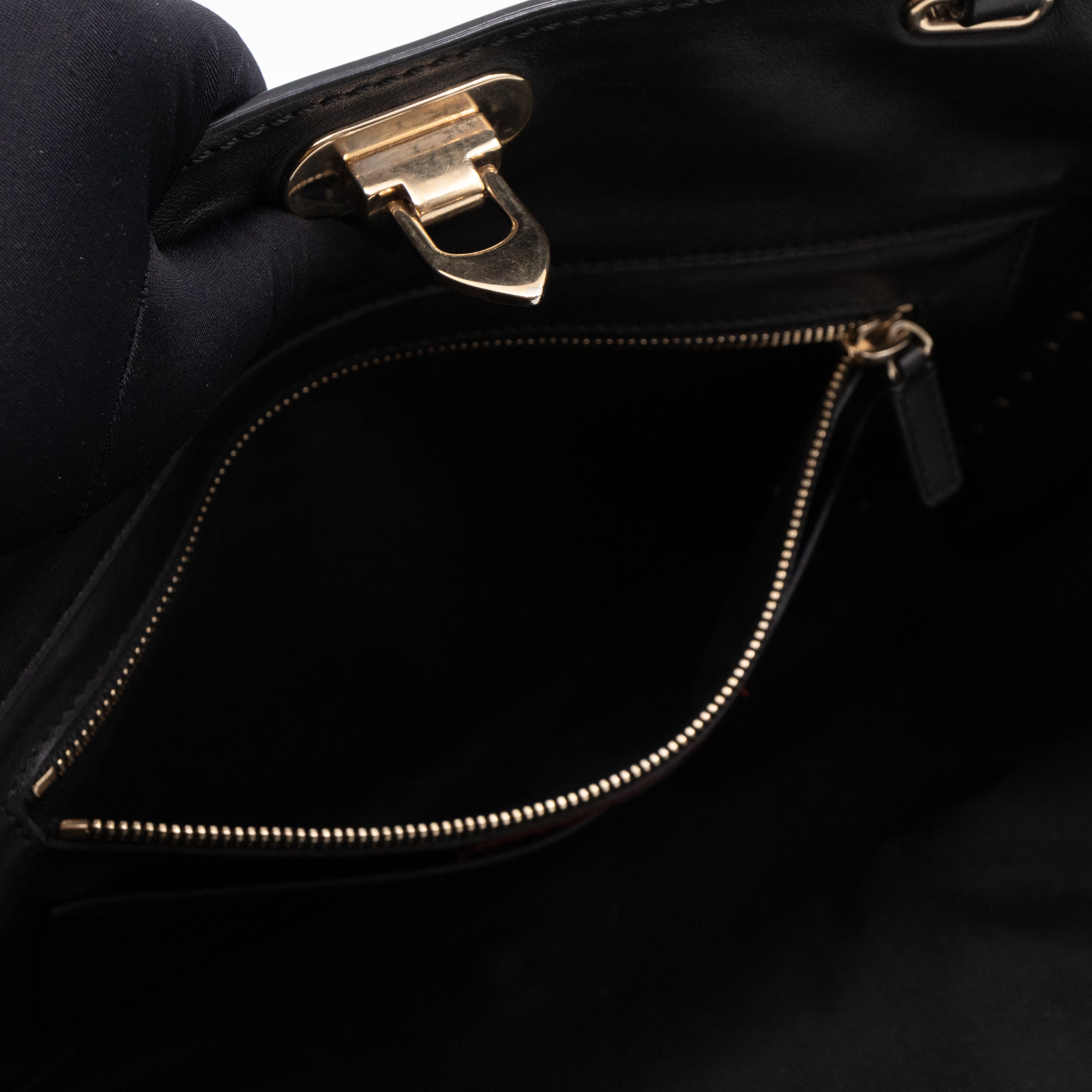 Rockstud Trapeze Tote Black Leather