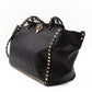 Rockstud Trapeze Tote Black Leather