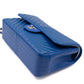 Classic Double Flap Jumbo Blue Chevron Caviar Silver