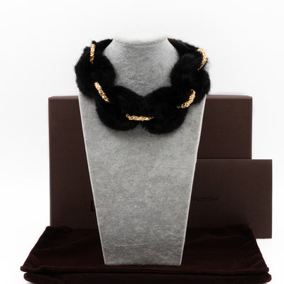 Link Ava Mink Fur Chain Necklace Black