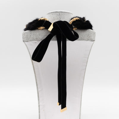 Link Ava Mink Fur Chain Necklace Black