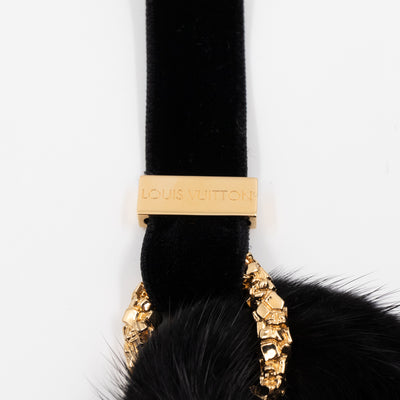 Link Ava Mink Fur Chain Necklace Black