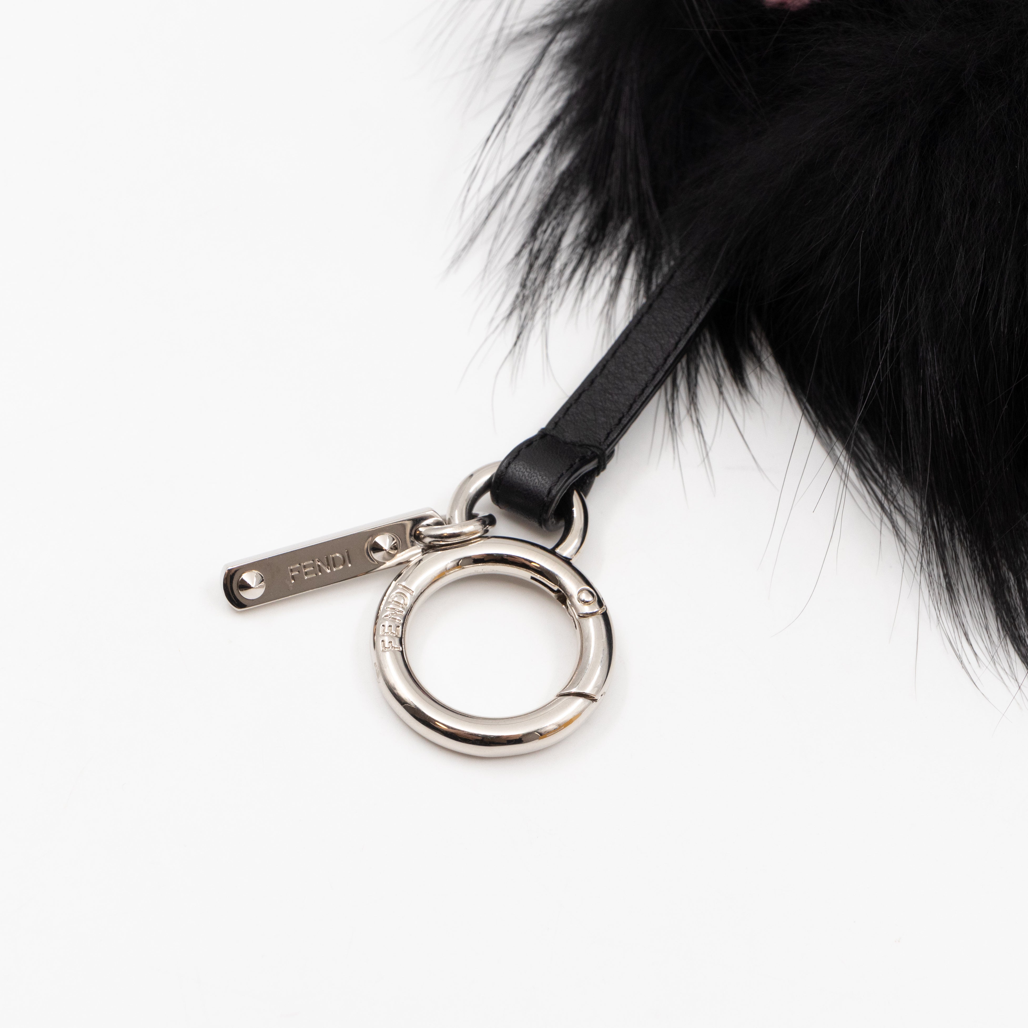 Fox Fur Shearling Crystal Pinky Punky Monster Bag Bug Charm