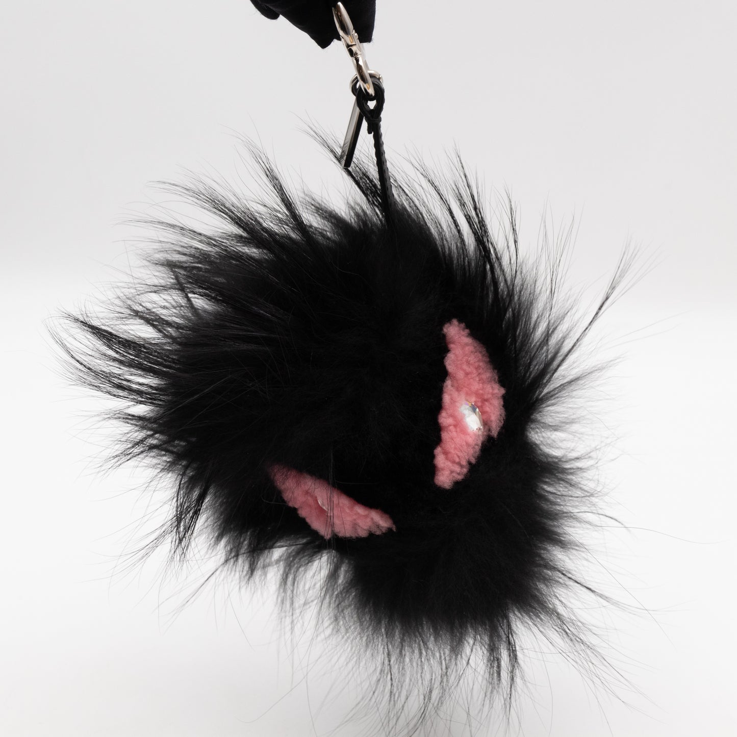 Fox Fur Shearling Crystal Pinky Punky Monster Bag Bug Charm