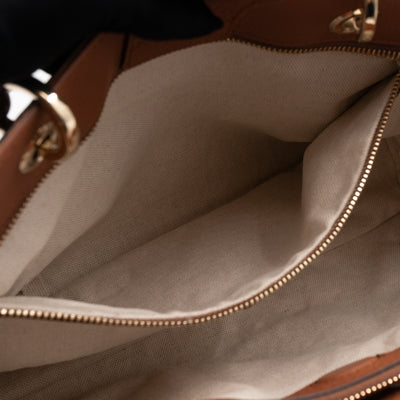 Bamboo Shopper Tote Brown Leather