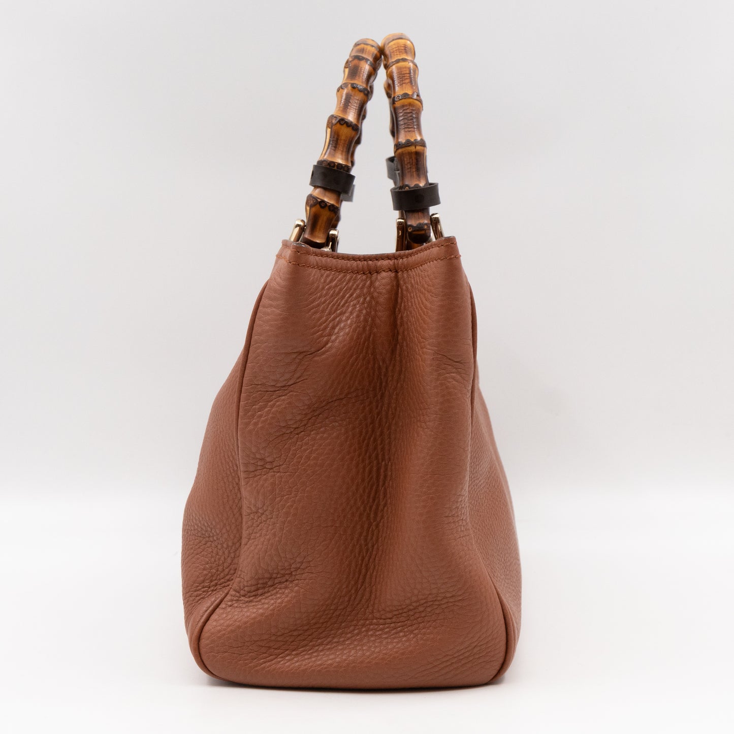Bamboo Shopper Tote Brown Leather