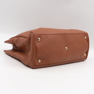 Bamboo Shopper Tote Brown Leather