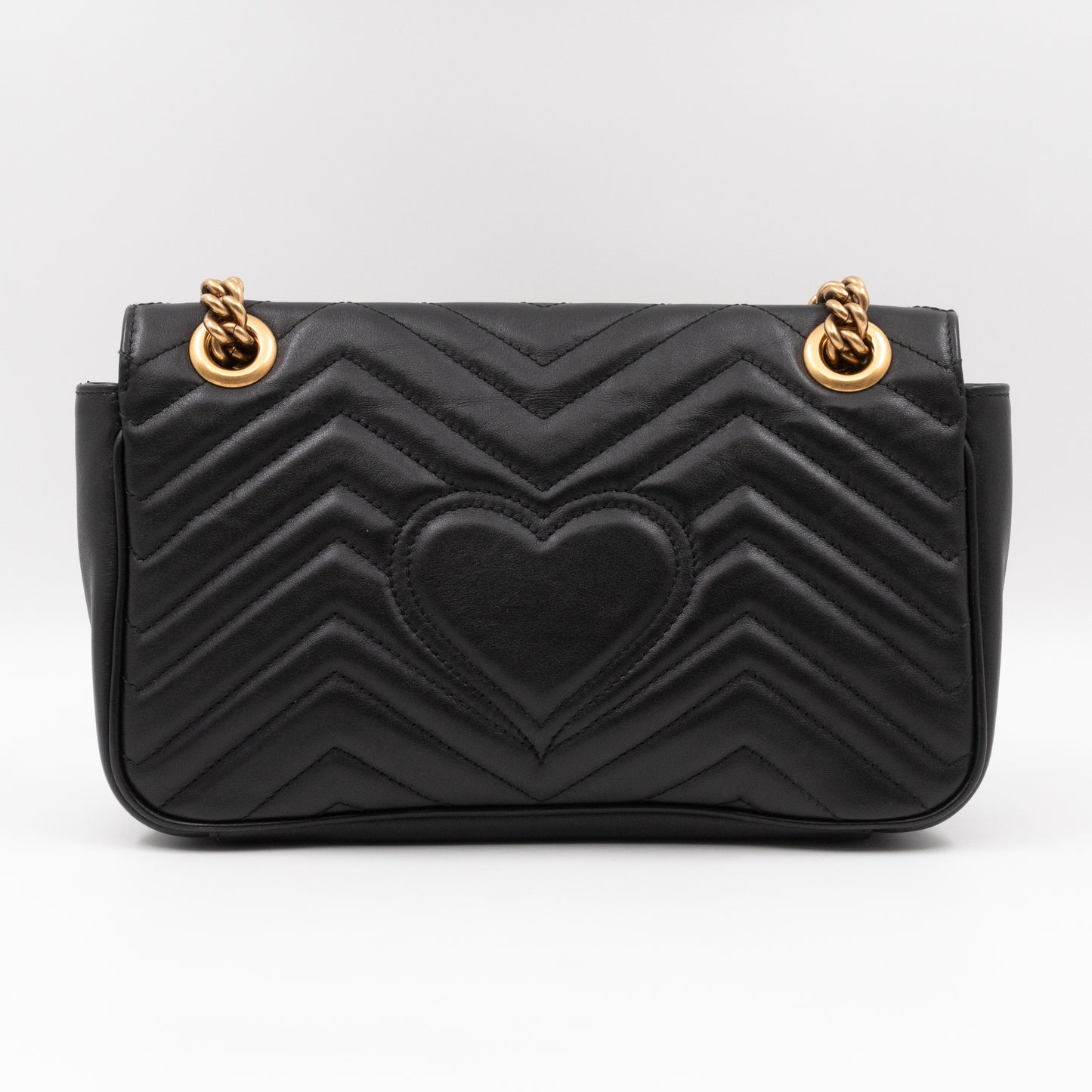 GG Marmont Small Flap Bag Black Matelasse Leather