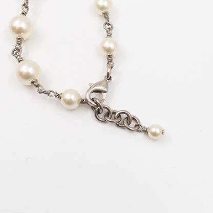 Pearl CC Crystal Long Necklace