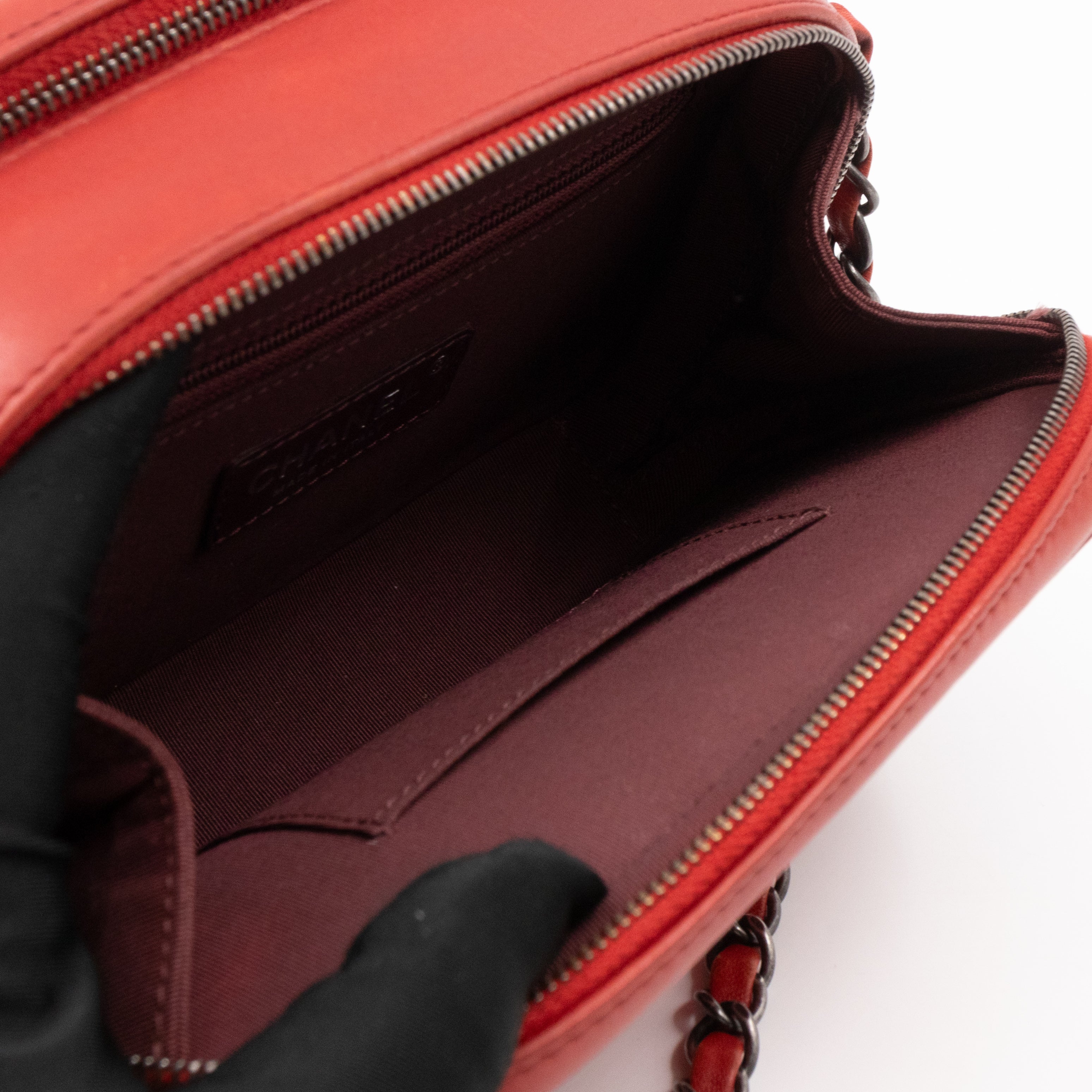 Small Coco Boy Camera Bag Red Lambskin