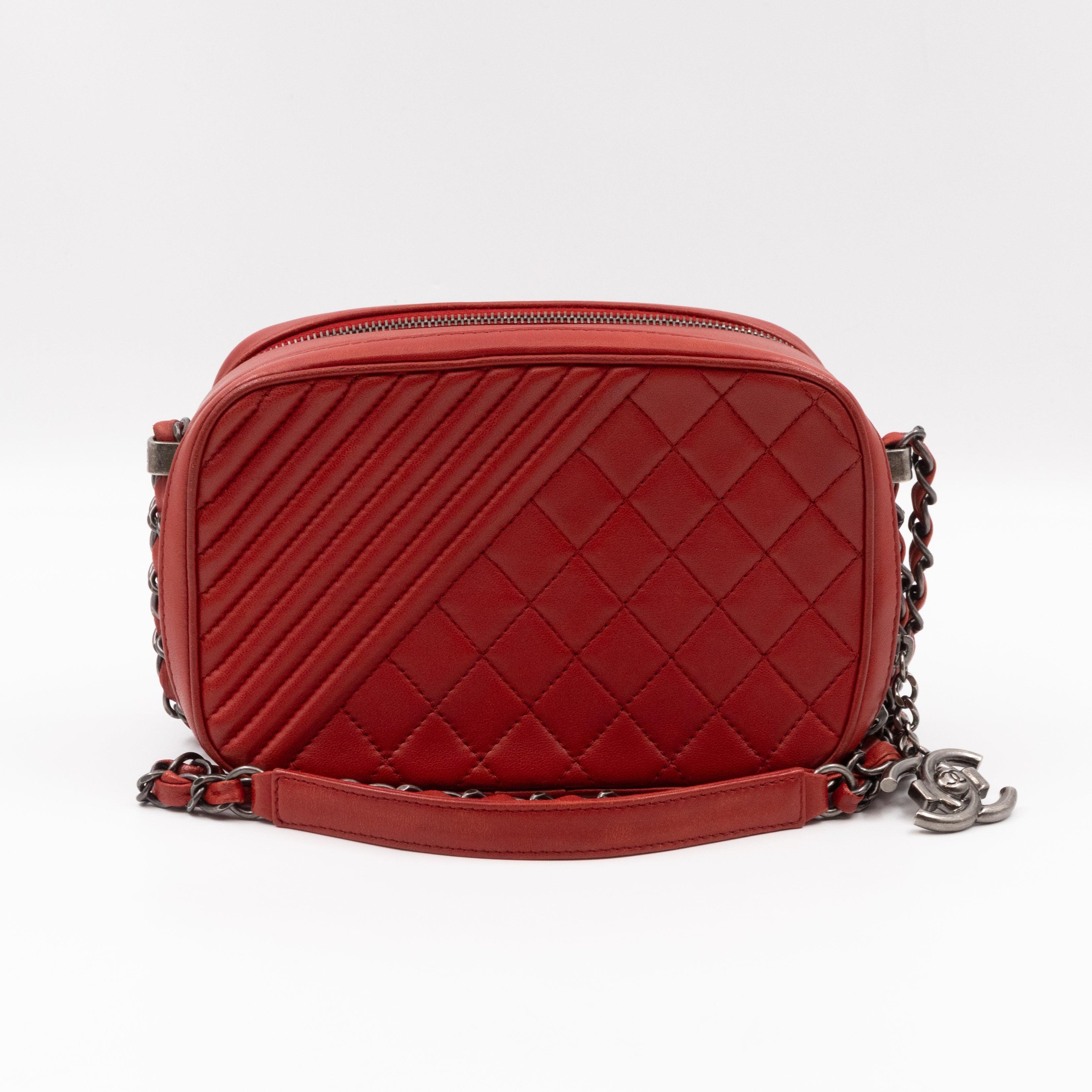 Small Coco Boy Camera Bag Red Lambskin