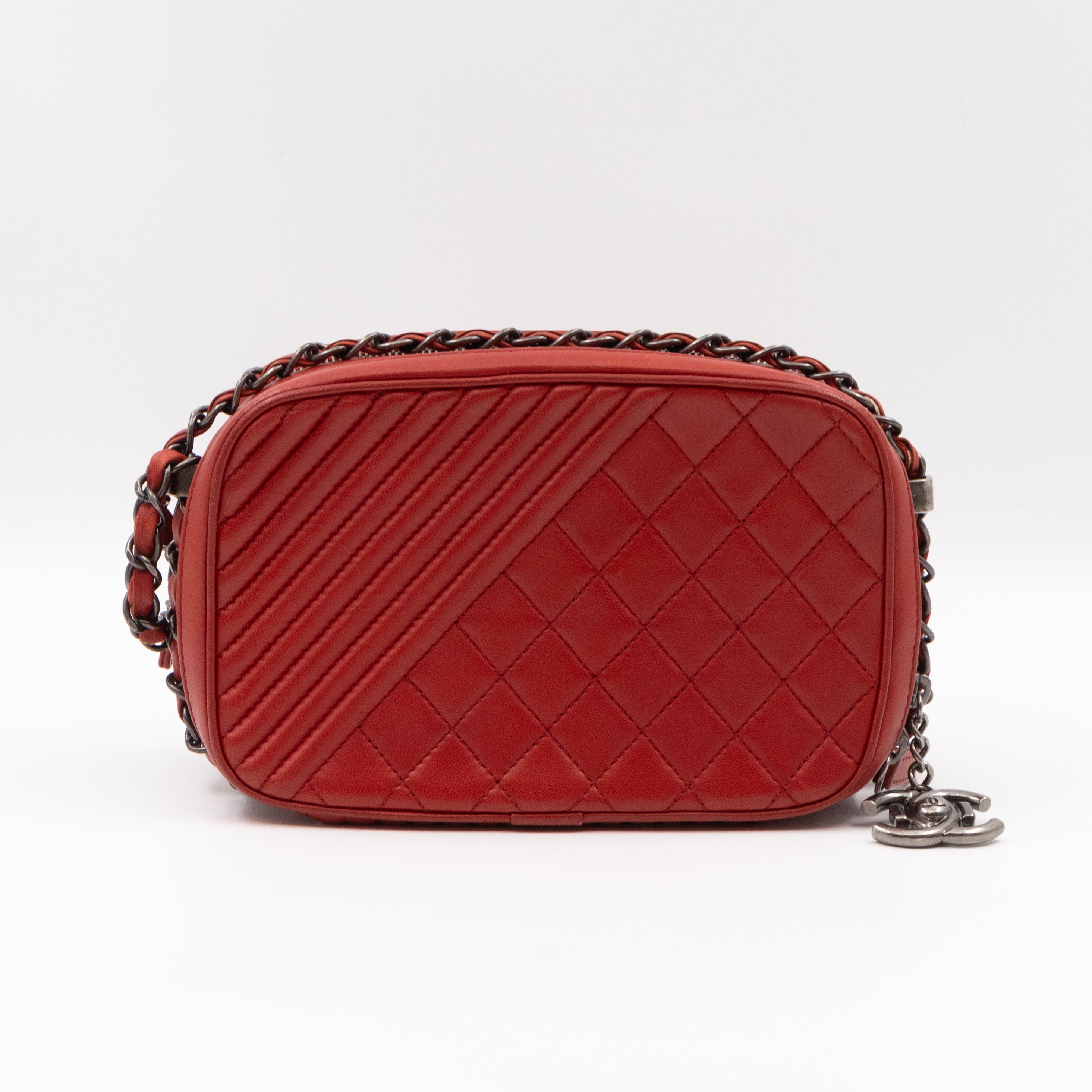 Small Coco Boy Camera Bag Red Lambskin