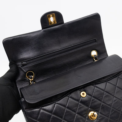 Classic Double Flap Bag Black Lambskin Gold