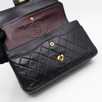 Classic Double Flap Bag Black Lambskin Gold