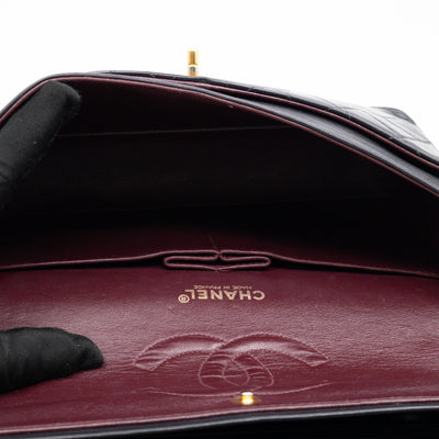 Classic Double Flap Bag Black Lambskin Gold