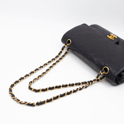 Classic Double Flap Bag Black Lambskin Gold