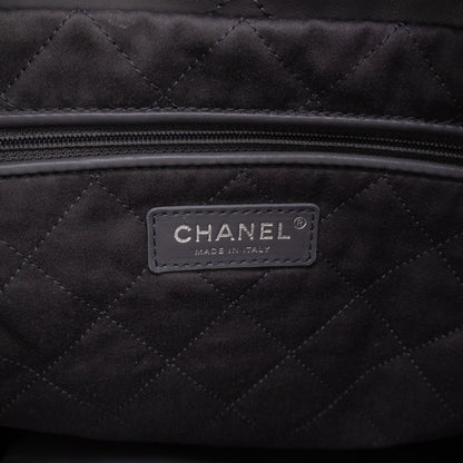 22 Small Dark Grey Calfskin Leather Silver