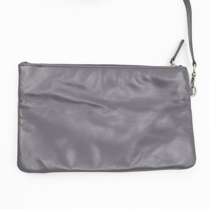 22 Small Dark Grey Calfskin Leather Silver