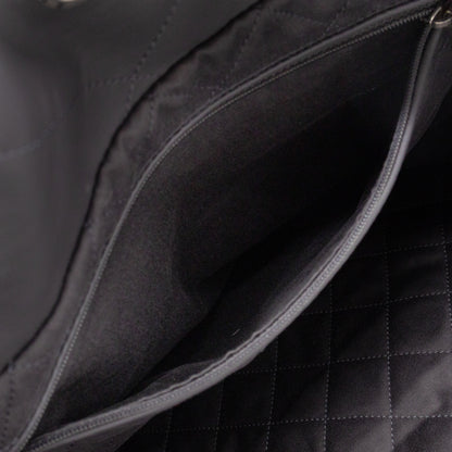 22 Small Dark Grey Calfskin Leather Silver
