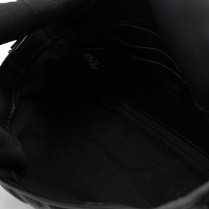 Mini Baguette Black FF Embossed Nappa Leather