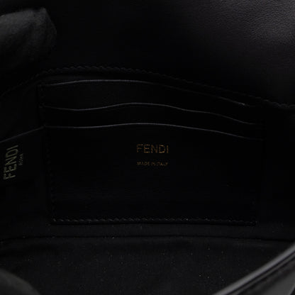 Mini Baguette Black FF Embossed Nappa Leather