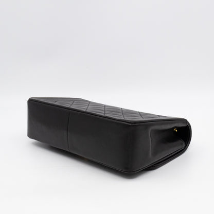 Diana Medium Black Lambskin Leather Gold