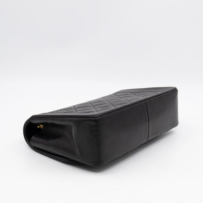 Diana Medium Black Lambskin Leather Gold