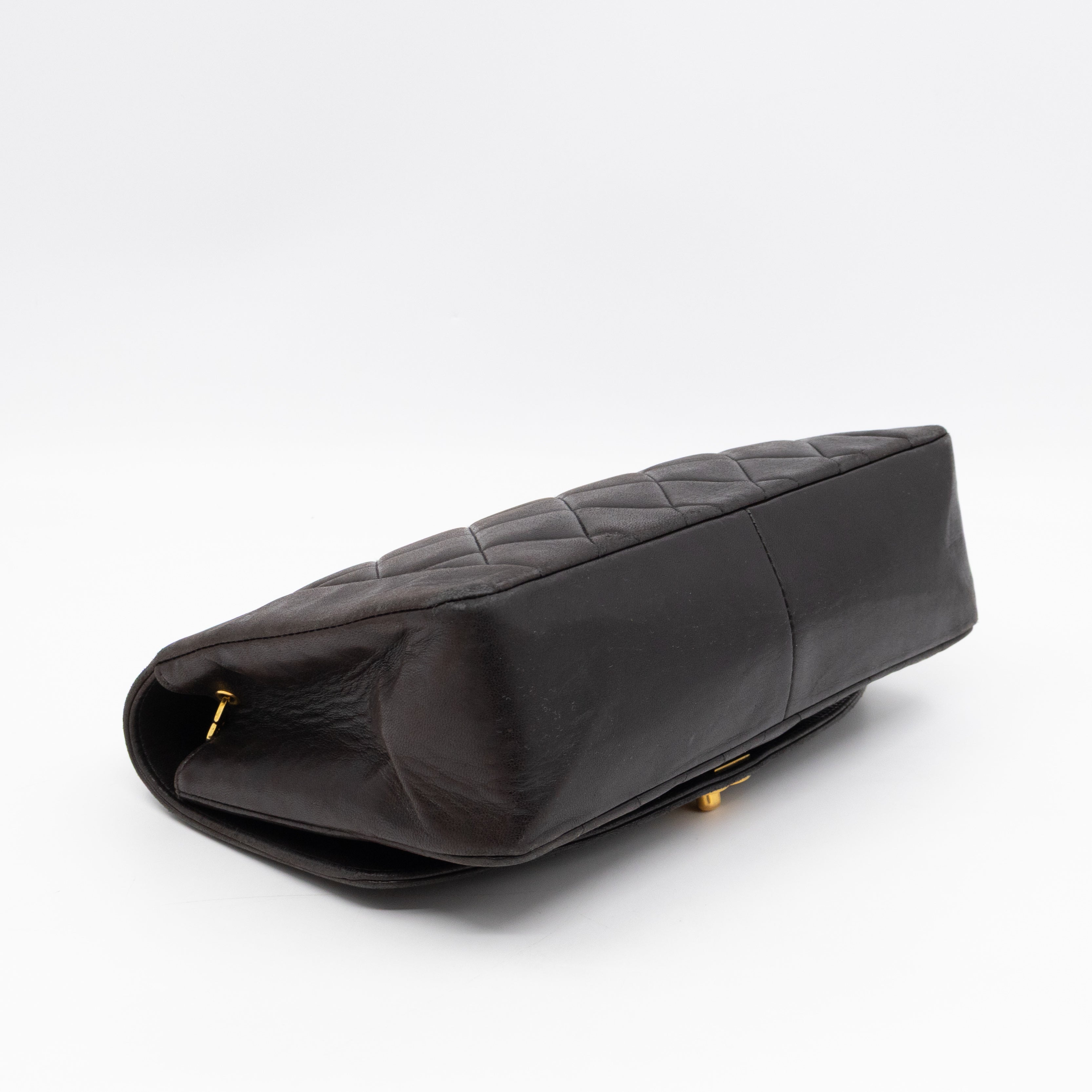 Diana Medium Black Lambskin Leather Gold