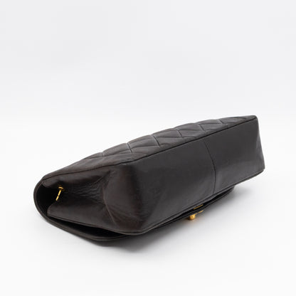 Diana Medium Black Lambskin Leather Gold