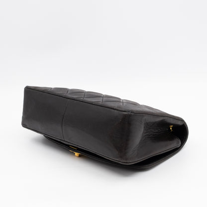 Diana Medium Black Lambskin Leather Gold