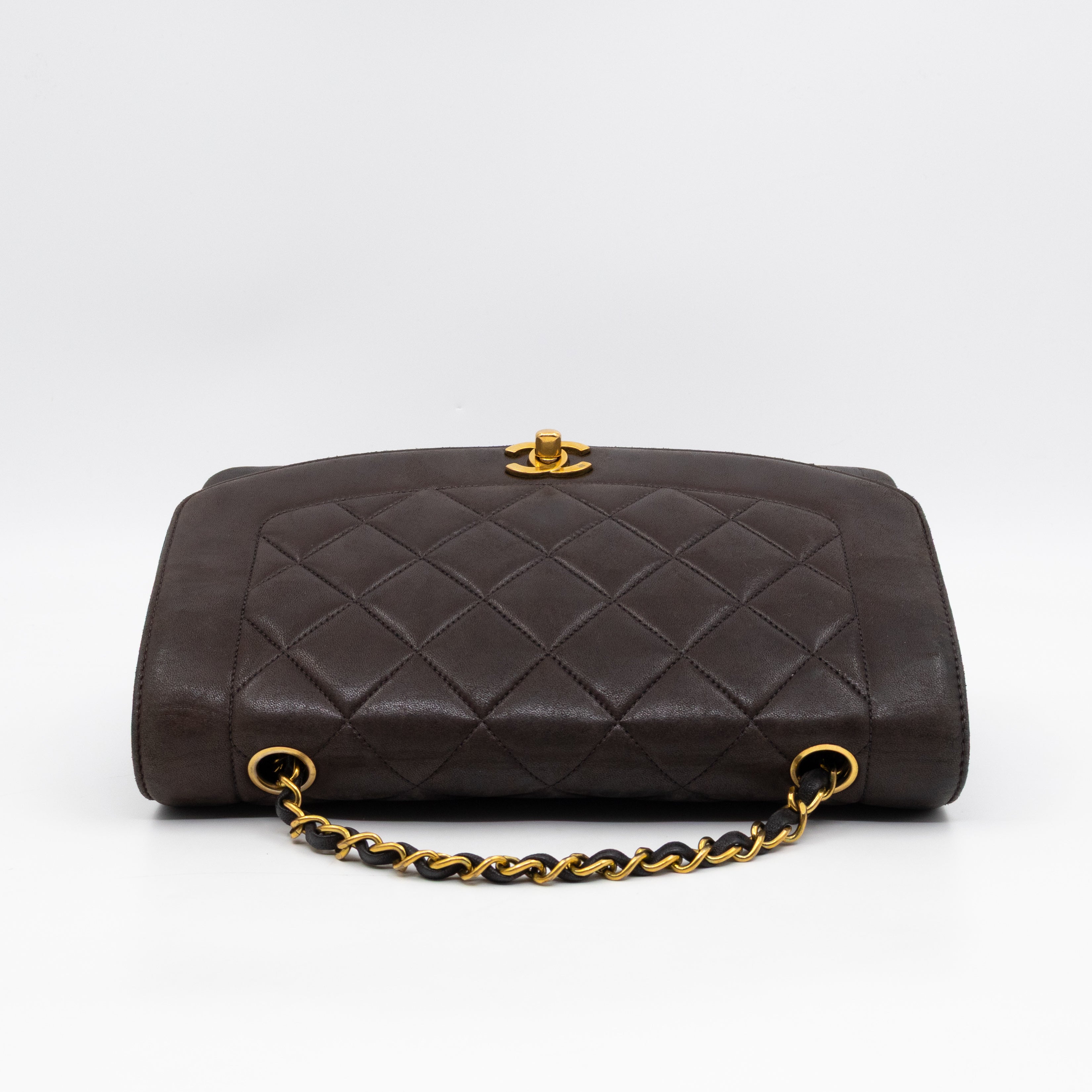 Diana Medium Black Lambskin Leather Gold