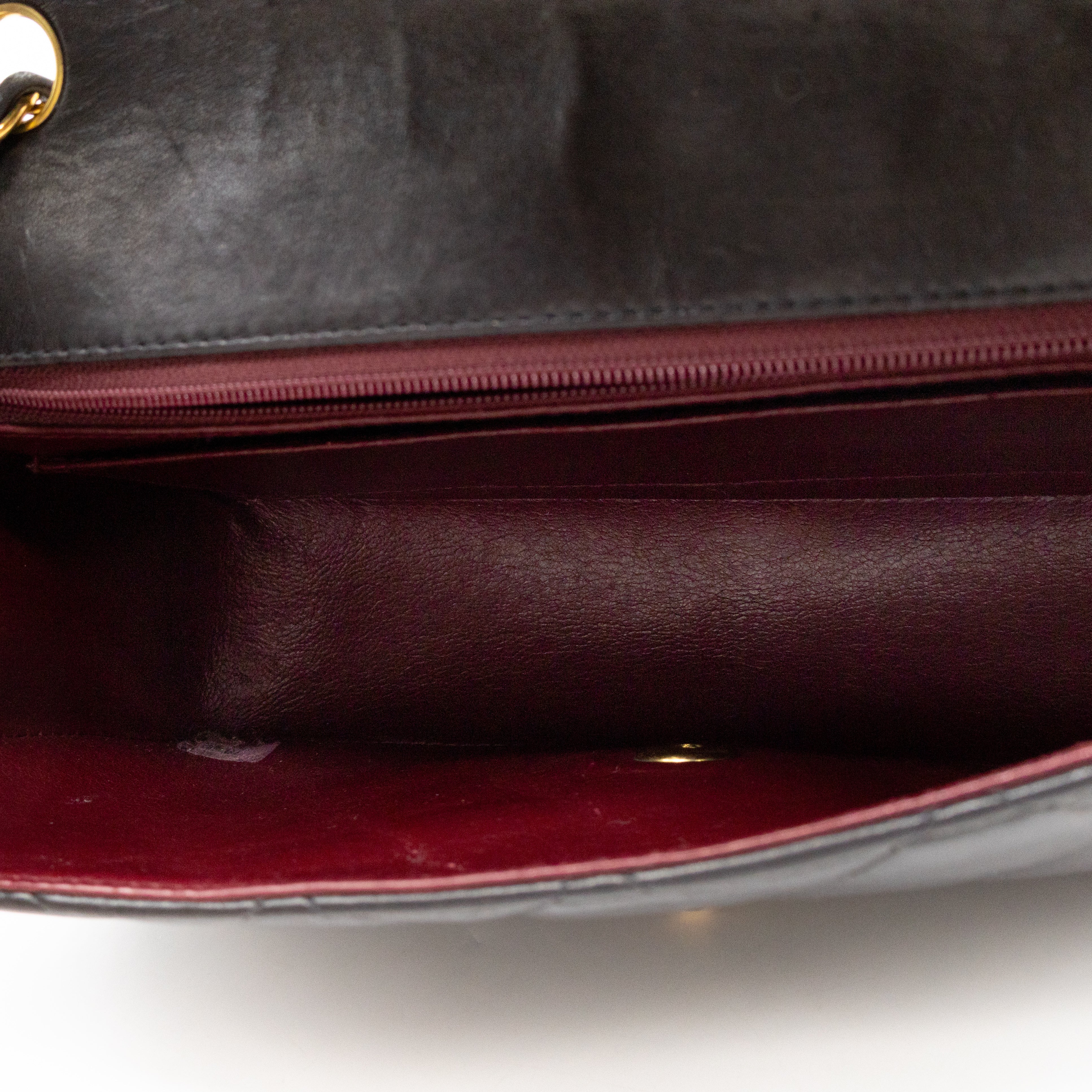 Diana Medium Black Lambskin Leather Gold