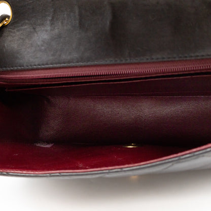 Diana Medium Black Lambskin Leather Gold