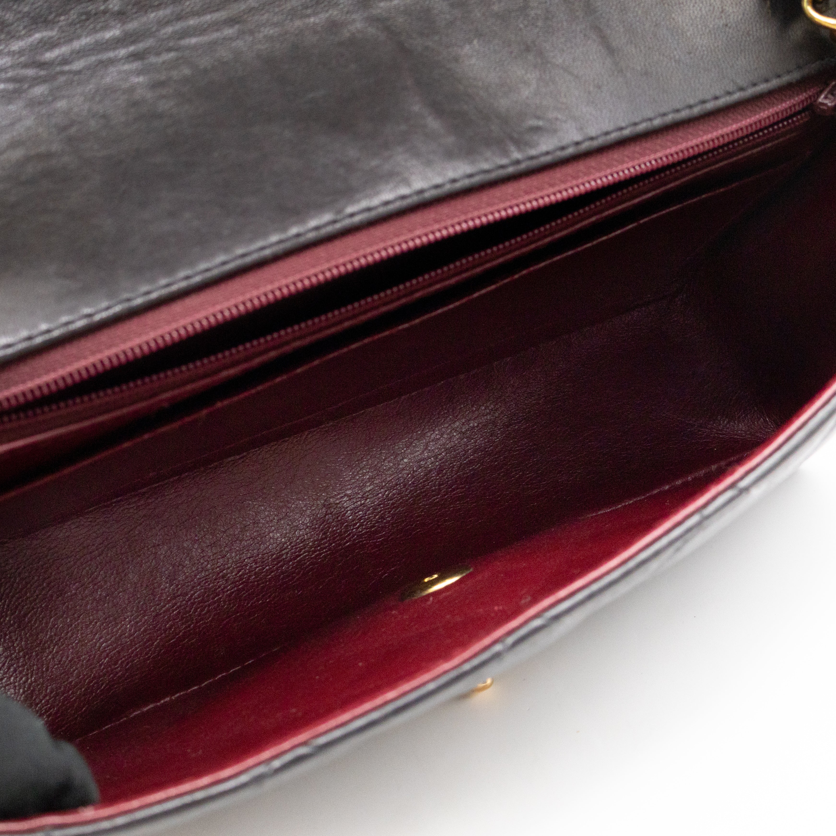 Diana Medium Black Lambskin Leather Gold