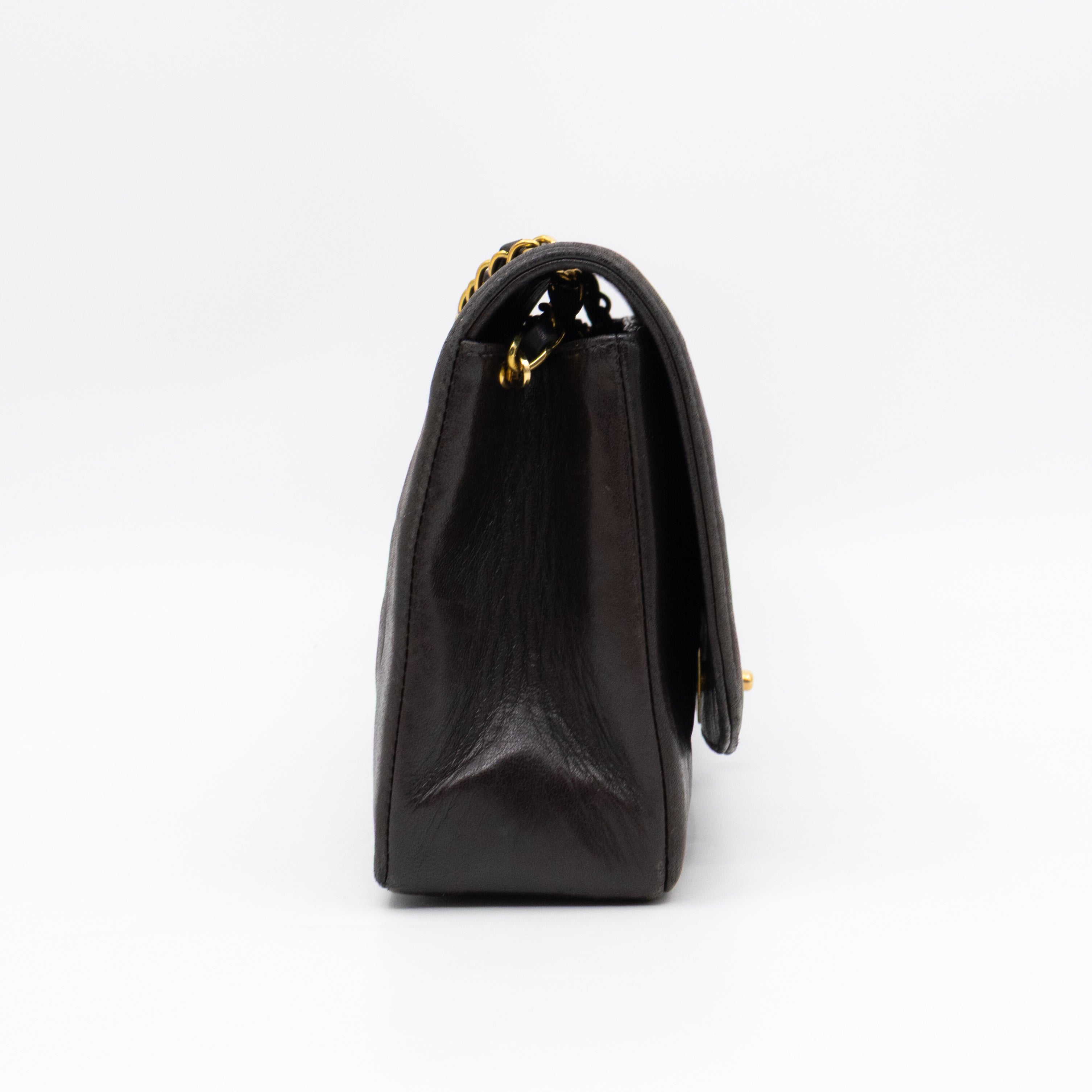 Diana Medium Black Lambskin Leather Gold