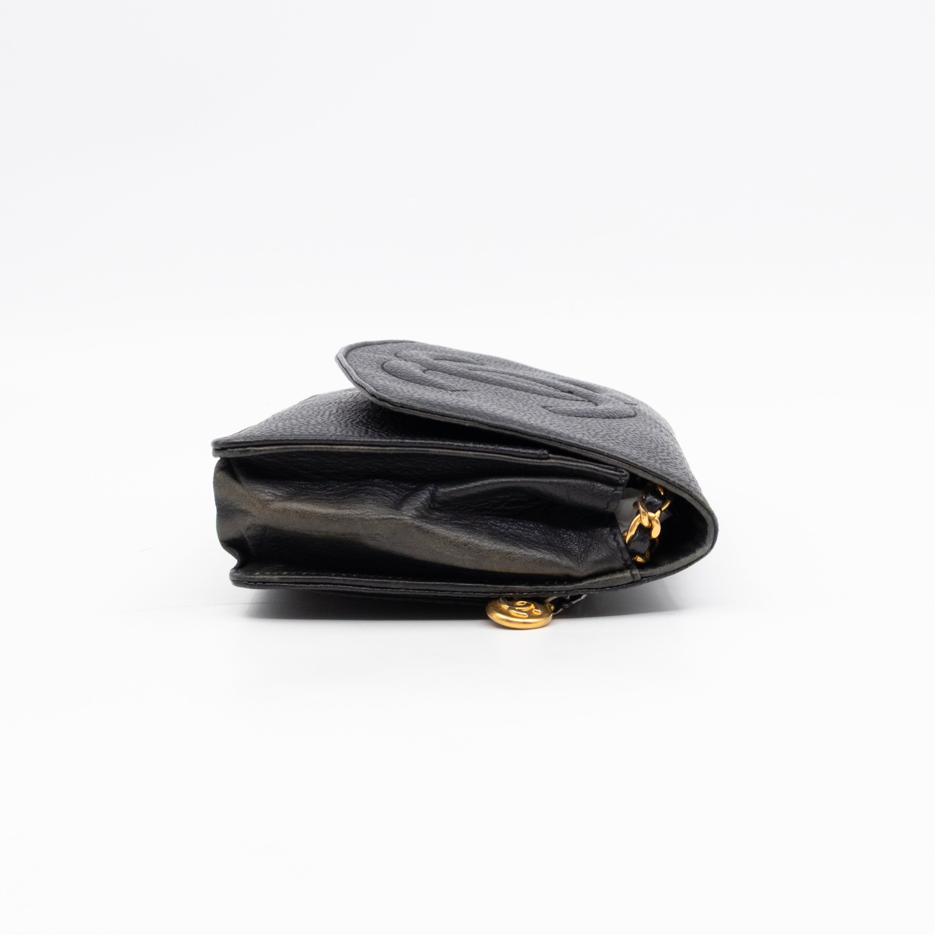 Timeless CC Wallet On Chain Black Caviar Leather