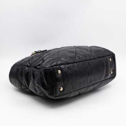 Portobello Tote Glazed Black Leather