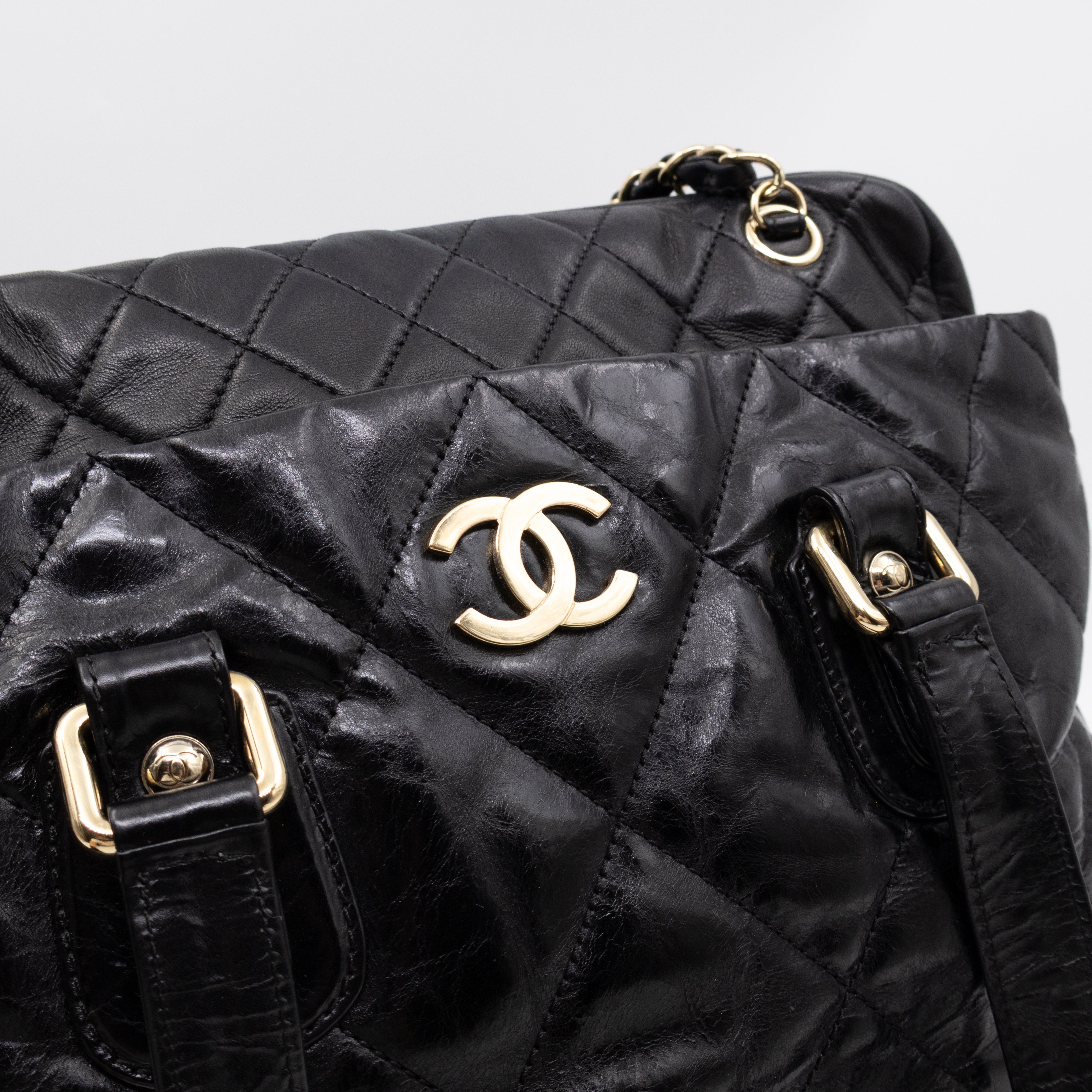 Portobello Tote Glazed Black Leather