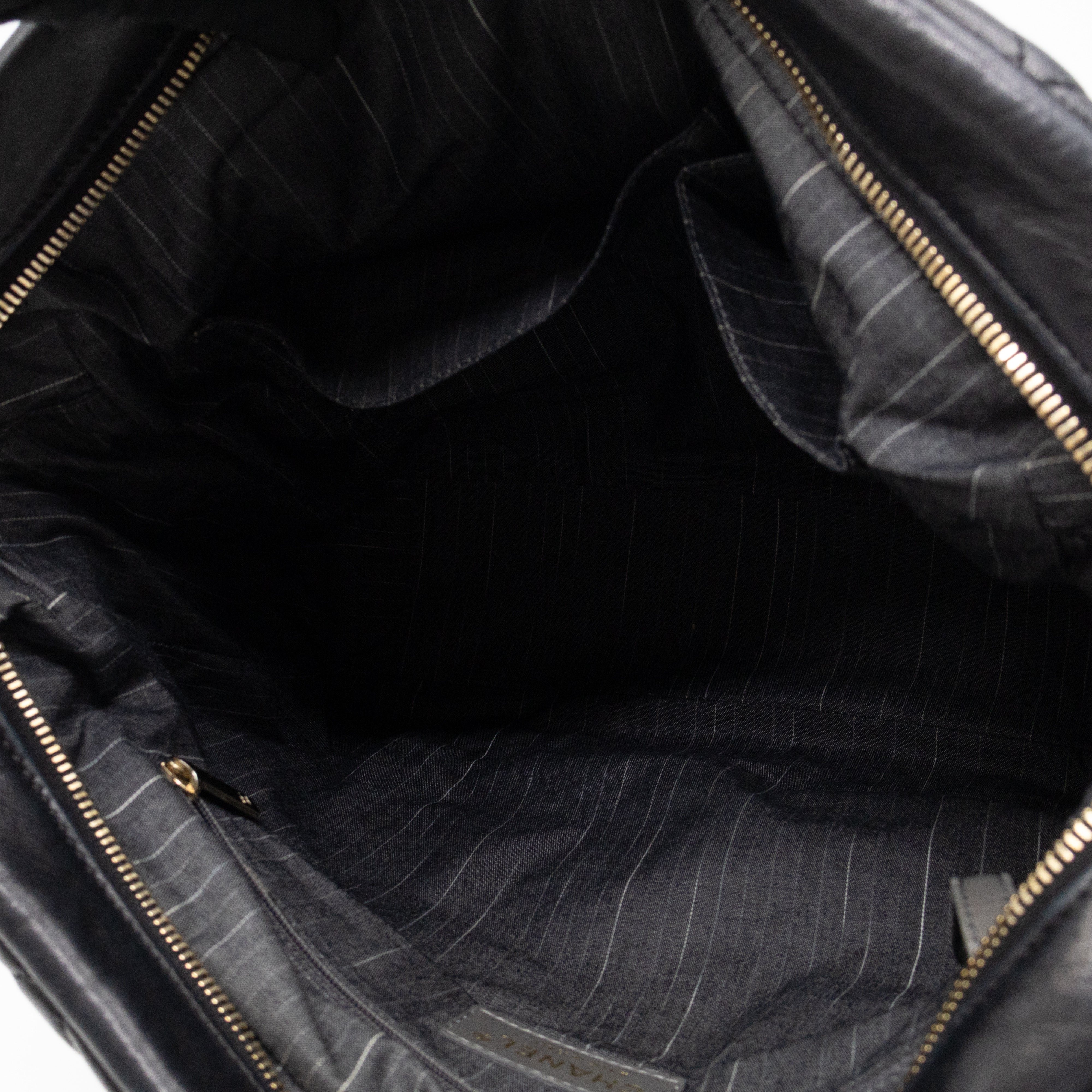 Portobello Tote Glazed Black Leather