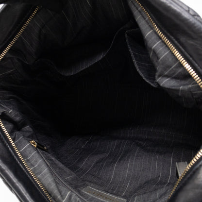Portobello Tote Glazed Black Leather
