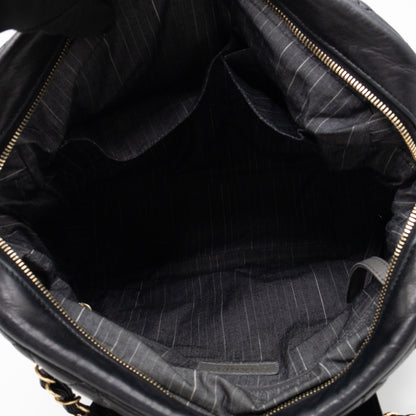 Portobello Tote Glazed Black Leather
