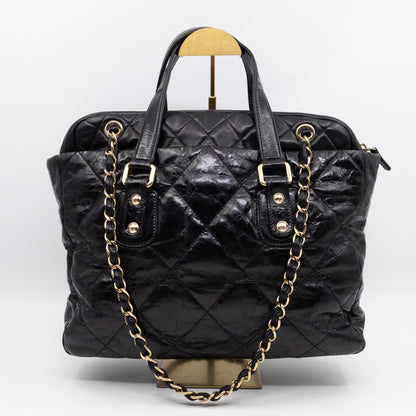 Portobello Tote Glazed Black Leather
