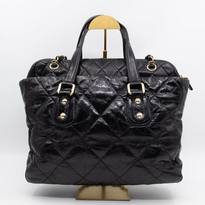 Portobello Tote Glazed Black Leather